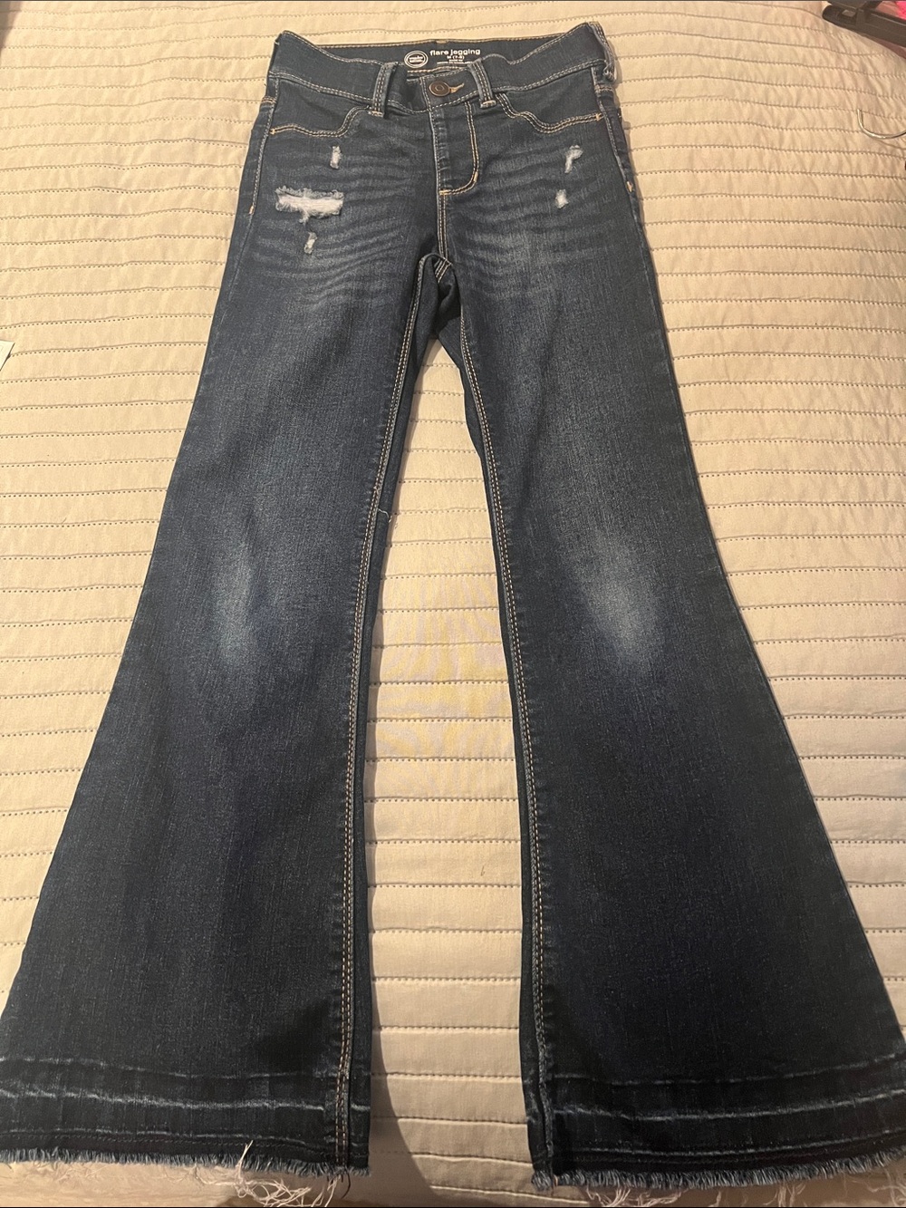 wonder nation Medium Blue Distressed Flare Jeans